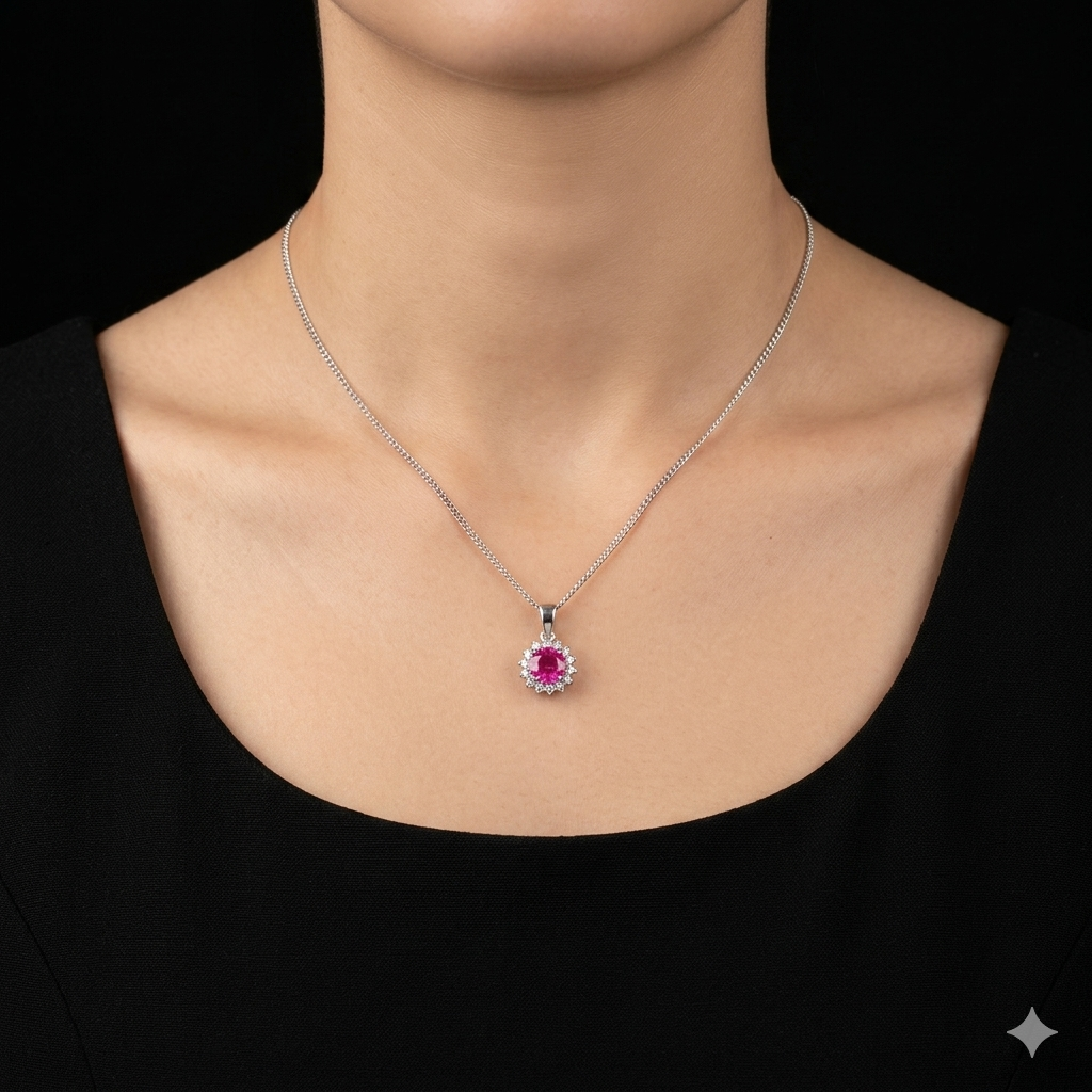 Pink Sunburst Pendant