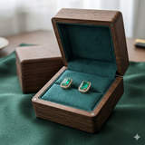 Vintage Green Halo Studs
