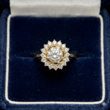 Classic Sunburst Halo Ring
