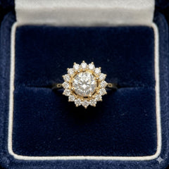 Classic Sunburst Halo Ring
