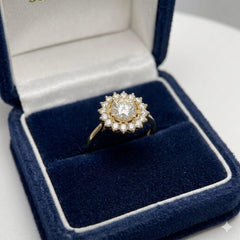 Classic Sunburst Halo Ring