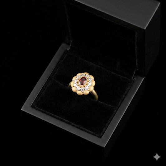 Garnet Bloom Ring