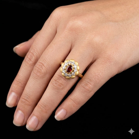 Garnet Bloom Ring