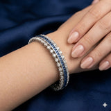 Art Daco Midnight Blue Triple - Row Cuff
