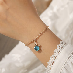 Silver - Tone Sea Turtle Bracelet