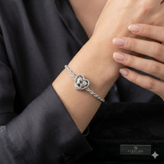 Silver -Tone Heart Bracelet