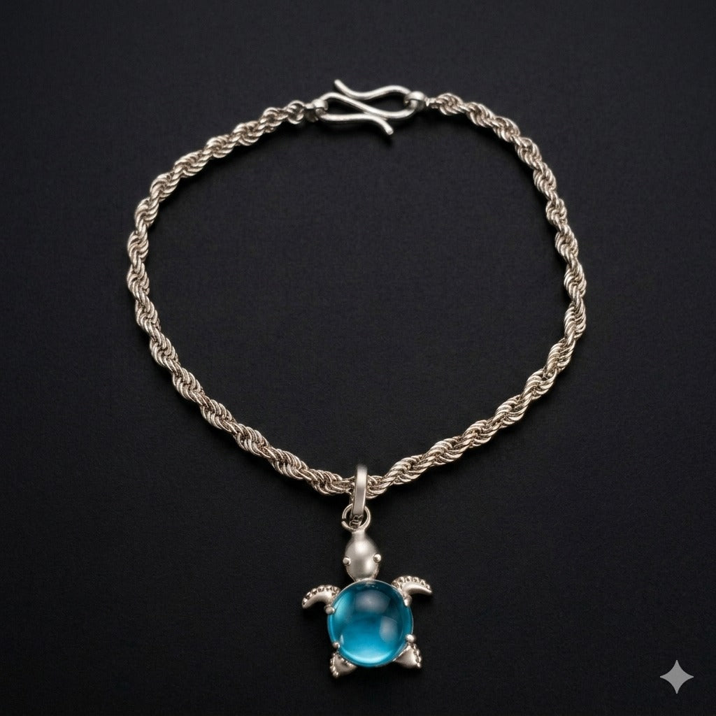 Silver Turtle Charm Bracelet