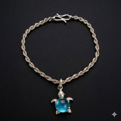 Silver Turtle Charm Bracelet