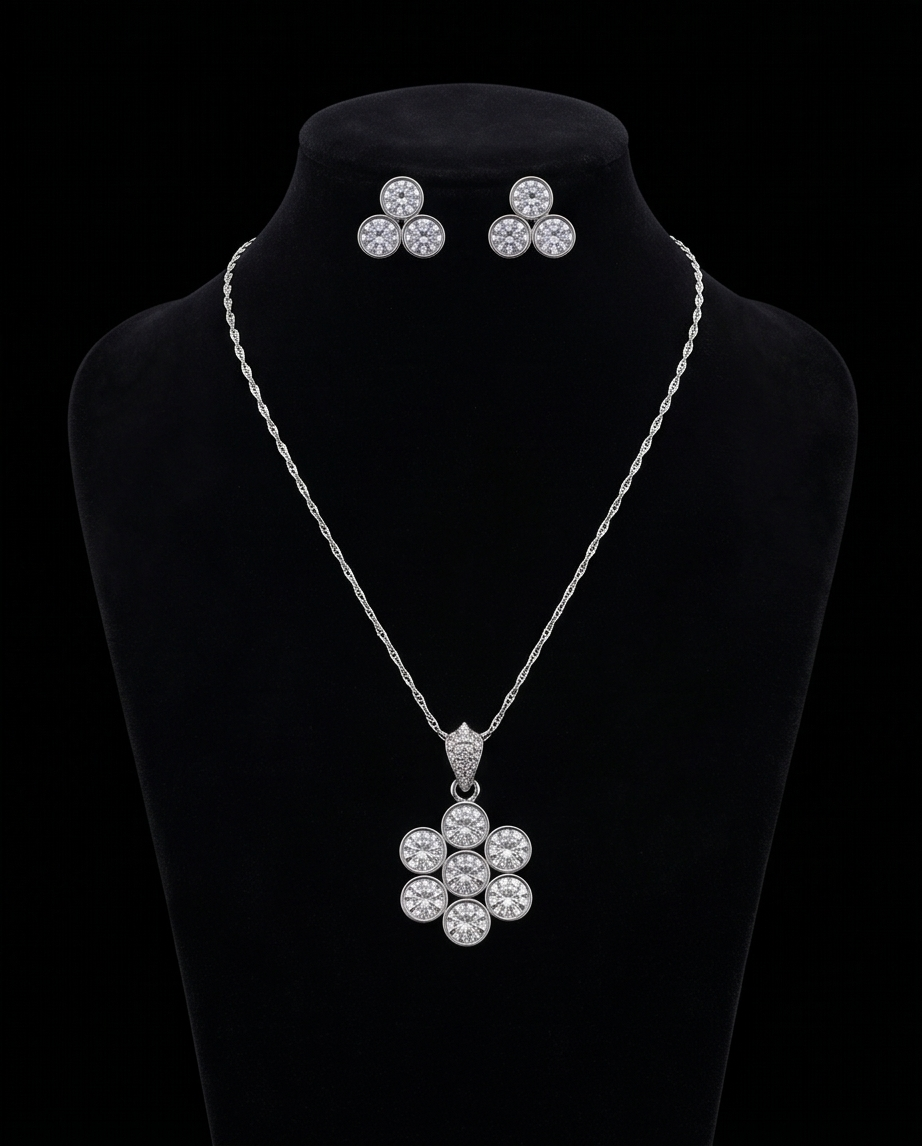 Icy Geometric Flower Trio