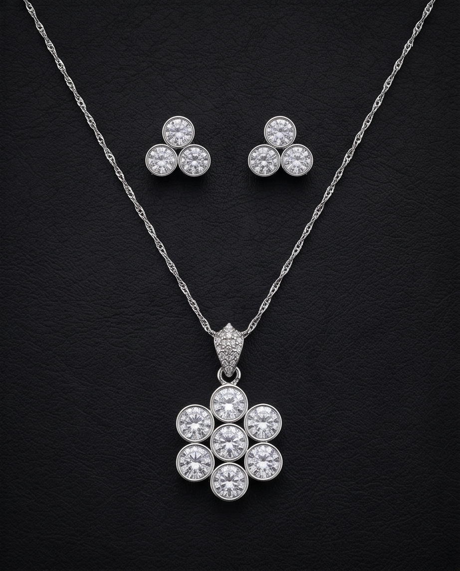 Icy Geometric Flower Trio