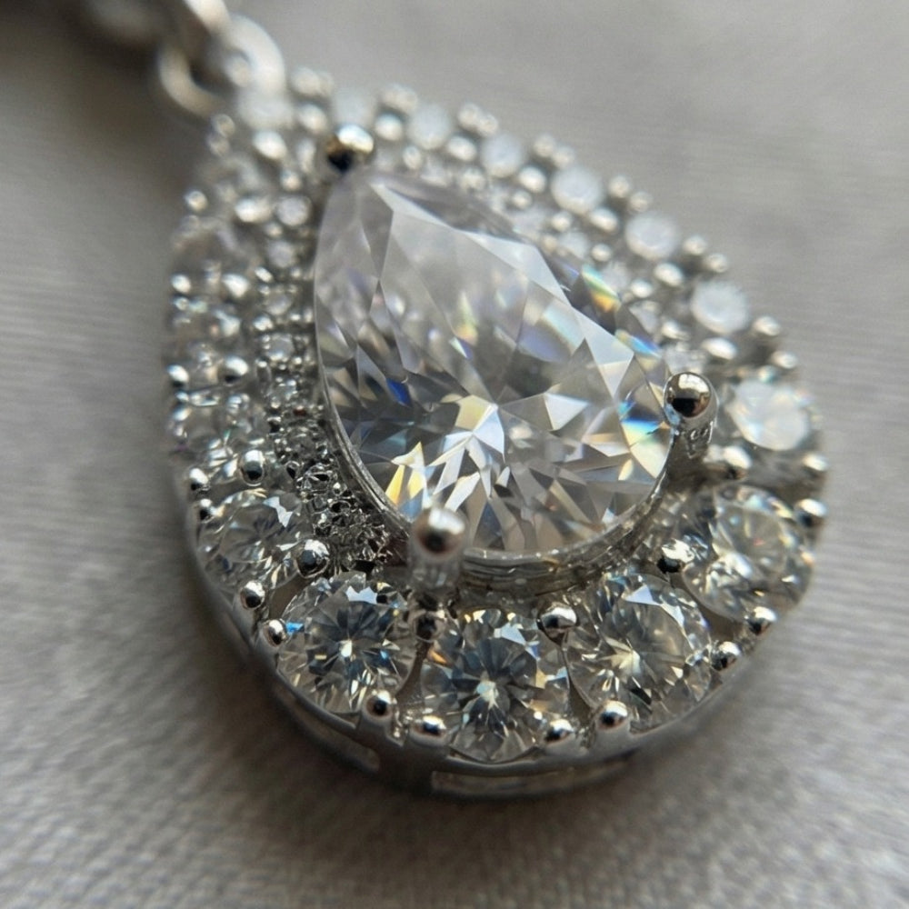 Teardrop Halo Pendant