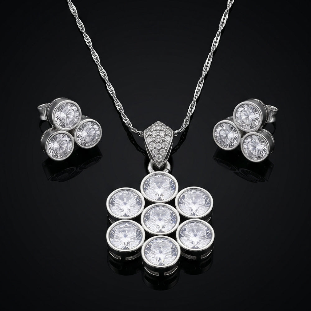 Icy Geometric Flower Trio
