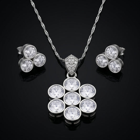 Icy Geometric Flower Trio