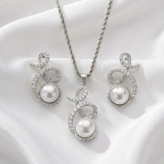 Luna Wave Pendant & Earrings
