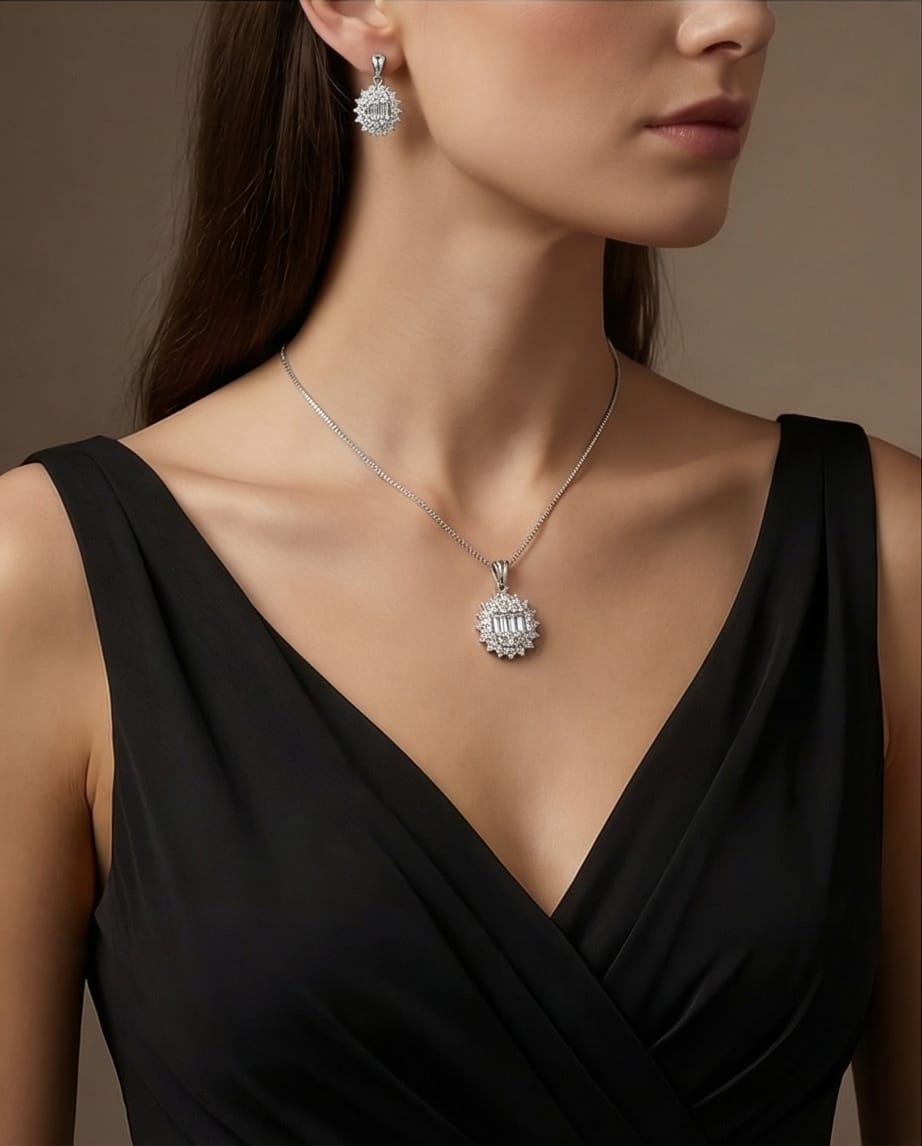 Sunburst Baguette Pendant