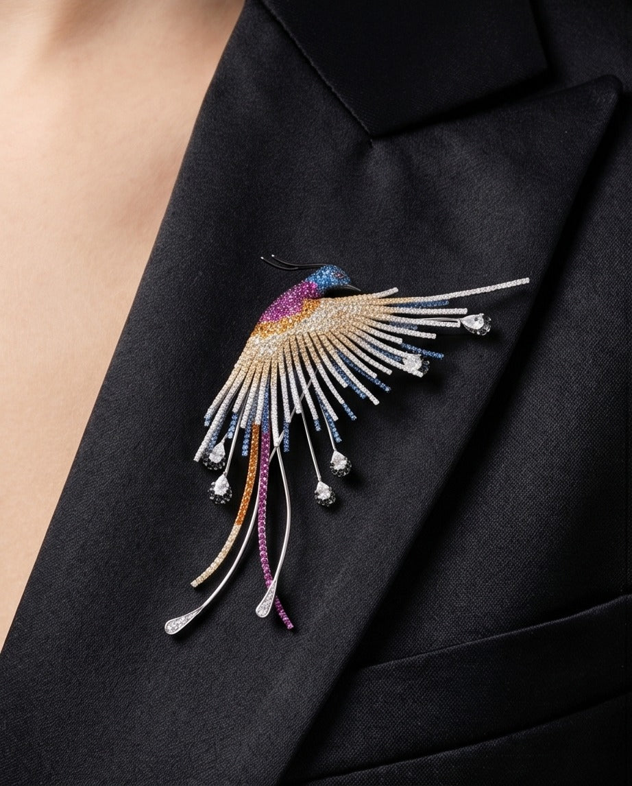 Phoenix bird brooch