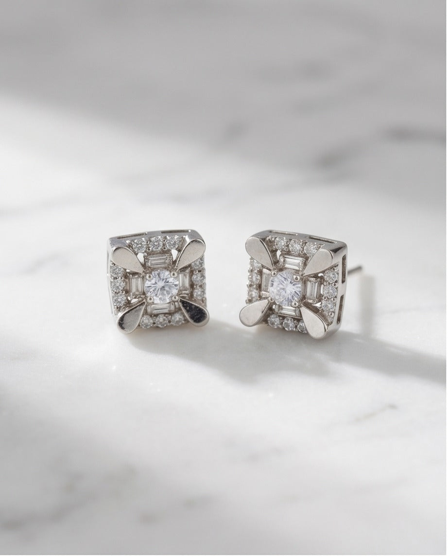 Square Halo Cluster Studs
