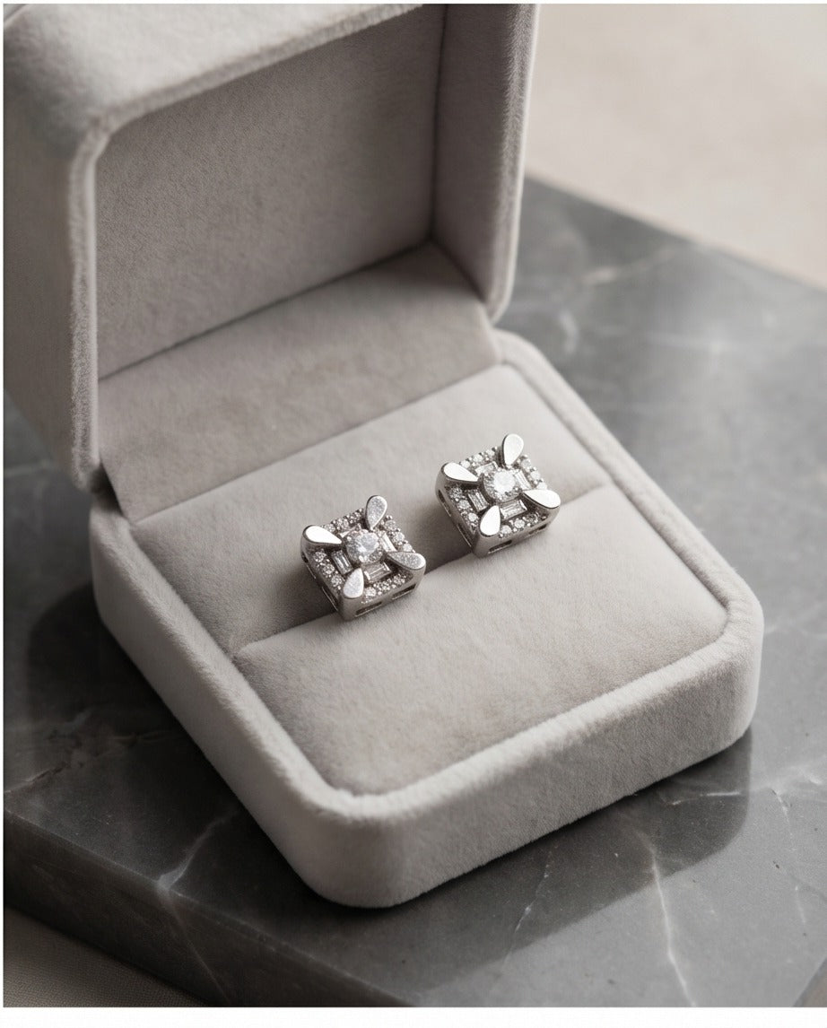 Square Halo Cluster Studs