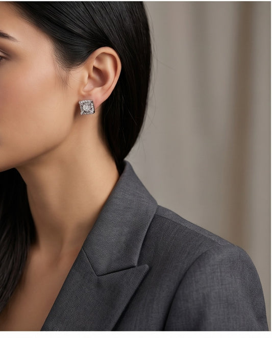 Square Halo Cluster Studs