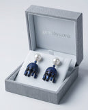 Pearl and Blue Stone Jhumkas