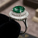 Oval Emerald Halo Ring
