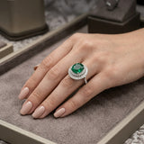 Oval Emerald Halo Ring