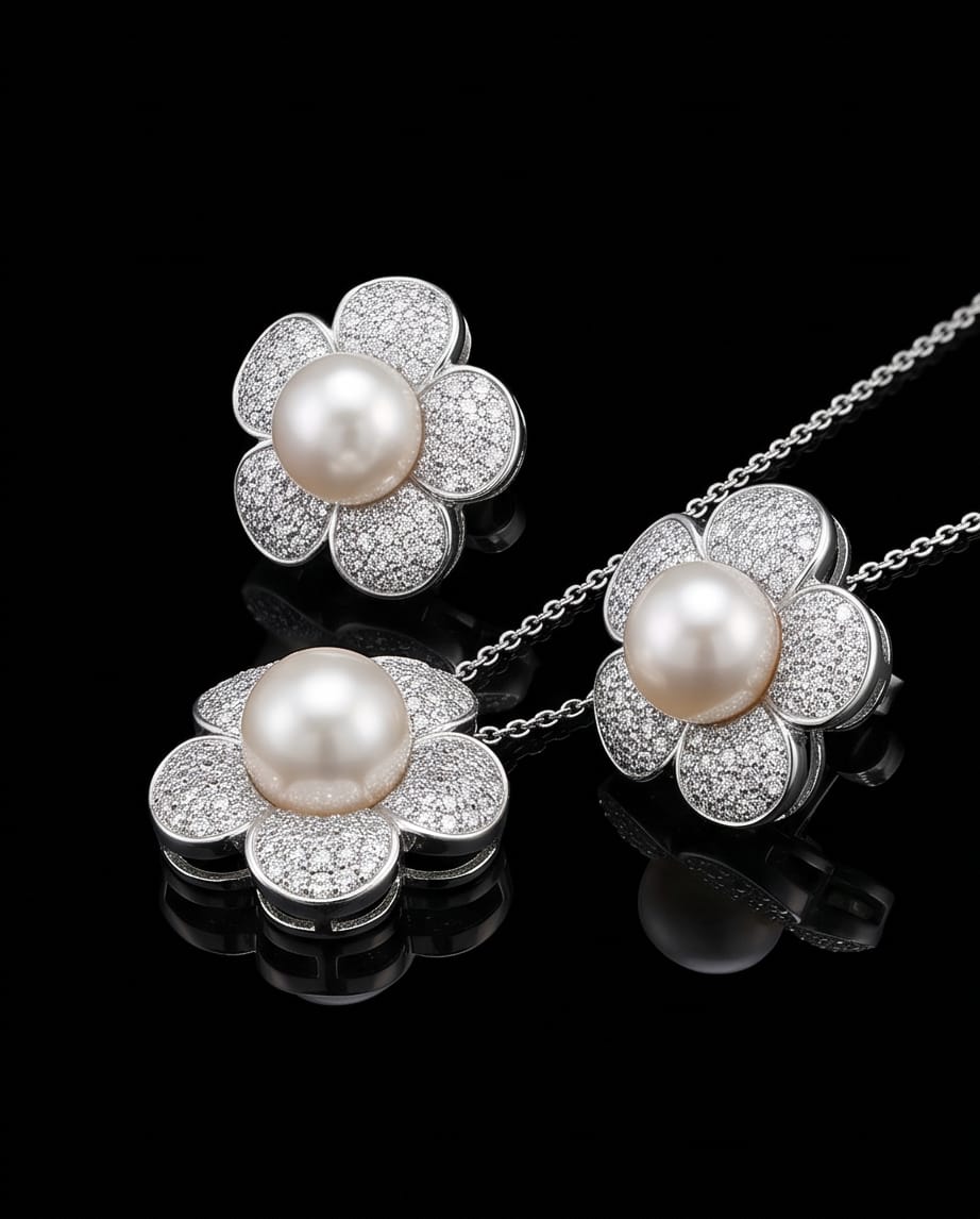 Blossom Pearl & Zircon Jewelry Set