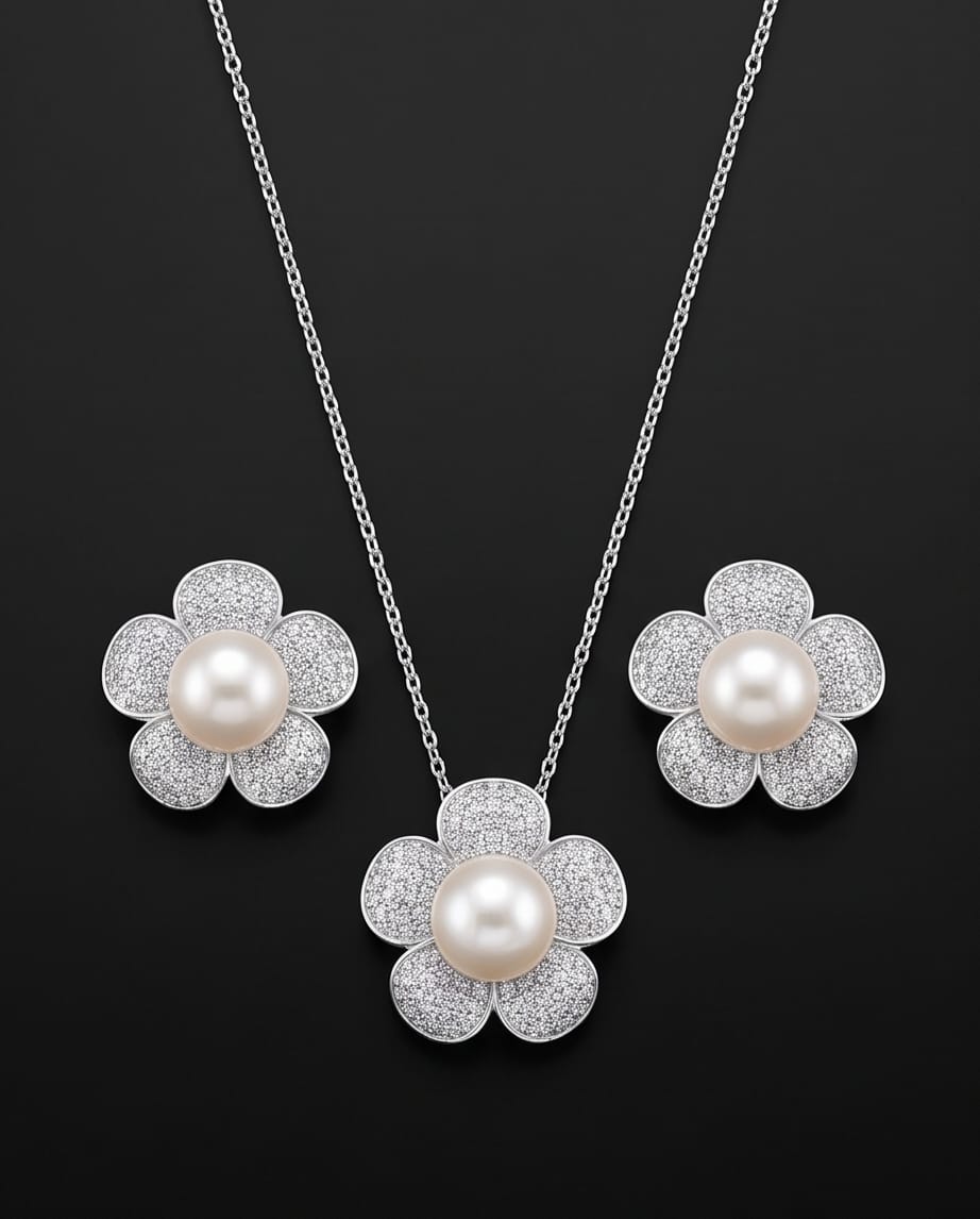 Blossom Pearl & Zircon Jewelry Set