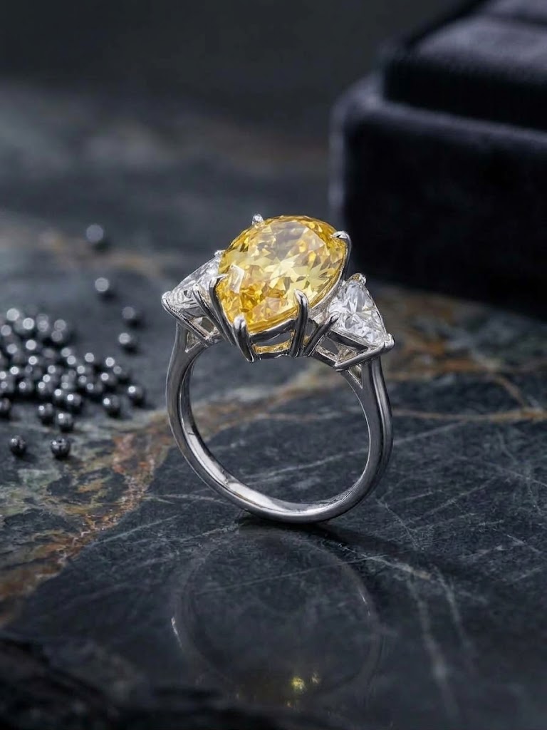 Soliel Pear Three-Stone Ring
