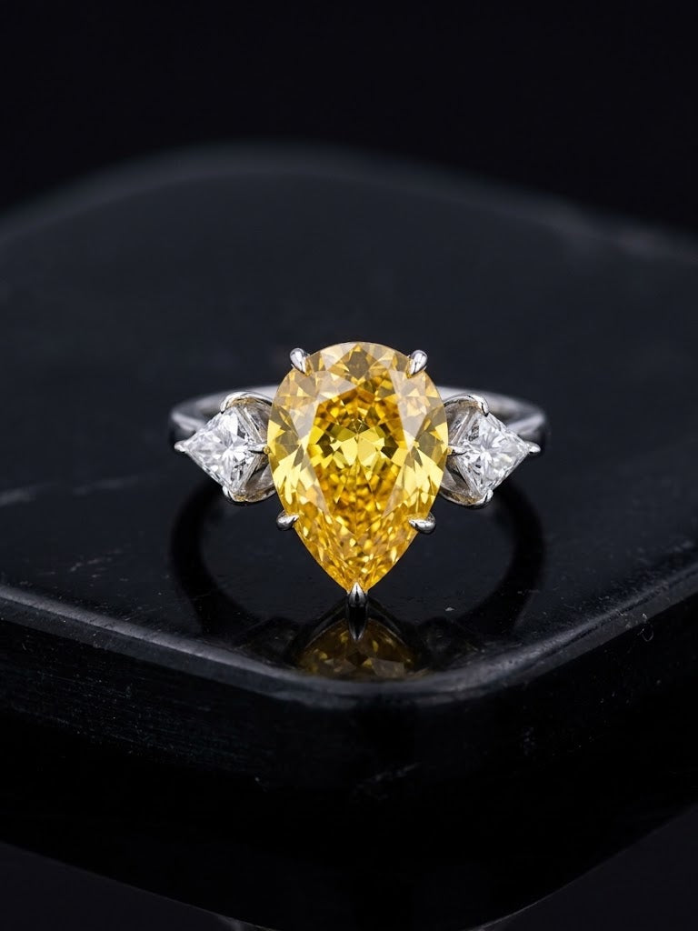 Soliel Pear Three-Stone Ring