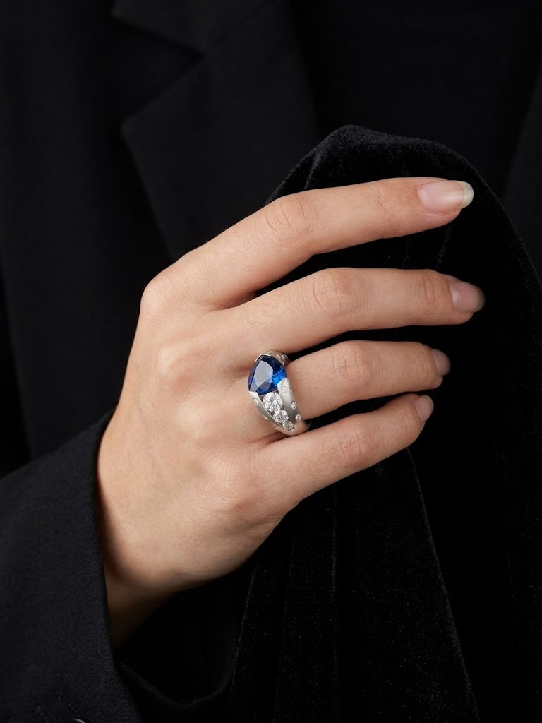 The Starlight Sapphire Dome Ring