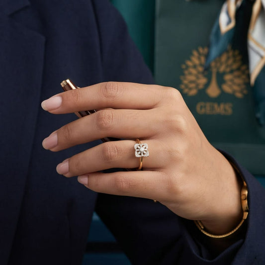 Royal Crown Floral Ring