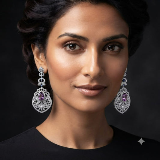 Amethyst Iris Drop Earrings