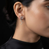 Silver Coral Vine Studs