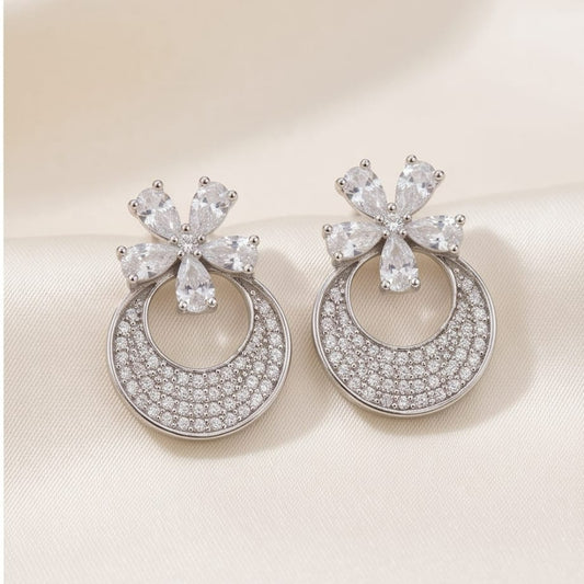 Silver Coral Vine Studs