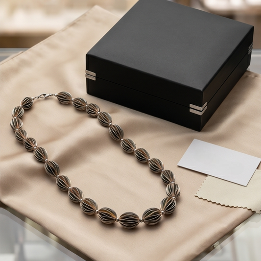 Executive Silver Ellipse Necklace