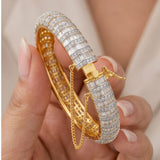 1 Hinged Bangle Bracelet with Safety Chain