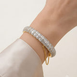 1 Hinged Bangle Bracelet with Safety Chain