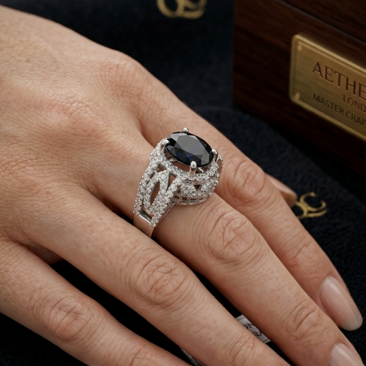 Regal Onyx Filigree Ring