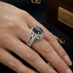 Regal Onyx Filigree Ring