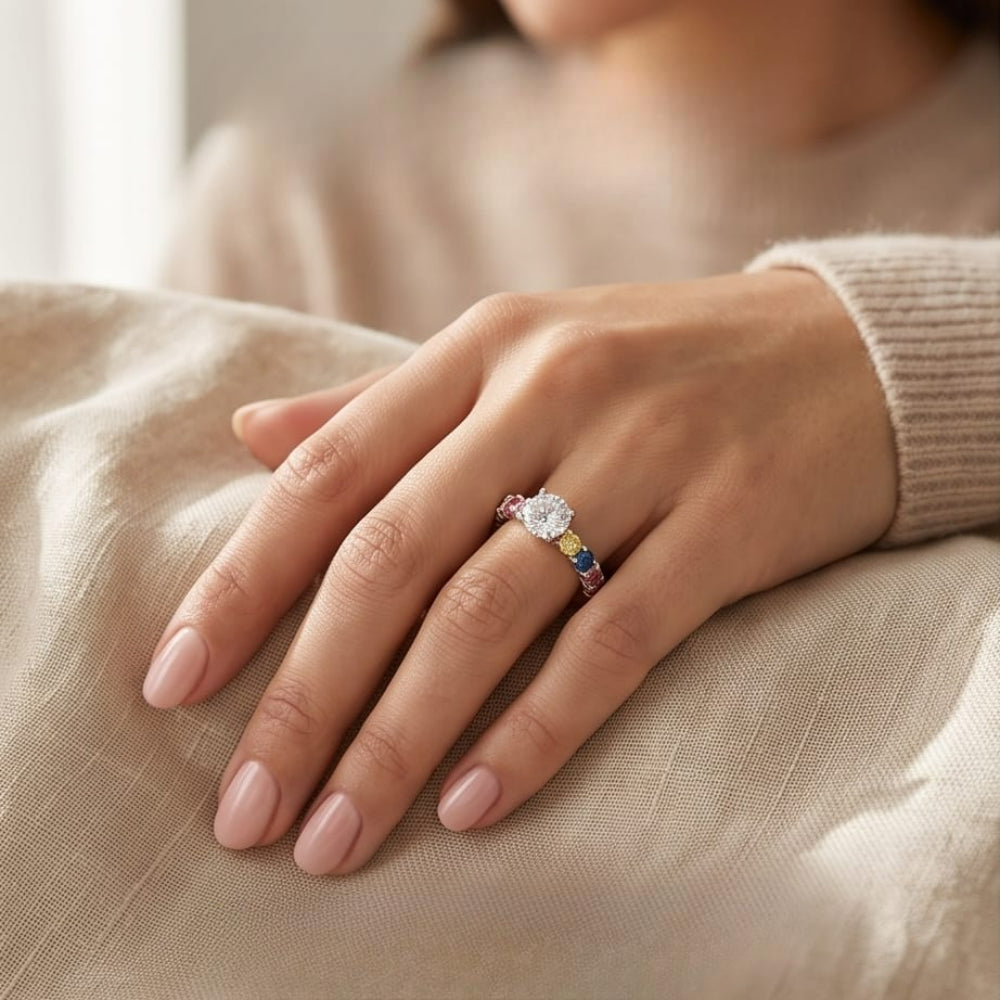Rainbow Spectrum Solitaire Eternity Ring