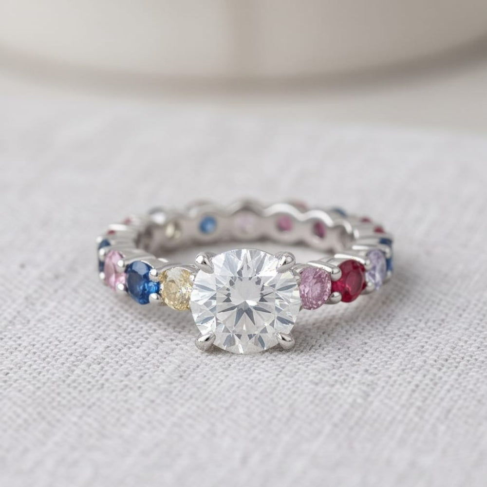 Rainbow Spectrum Solitaire Eternity Ring