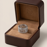 Greek Key Wide Band Ring