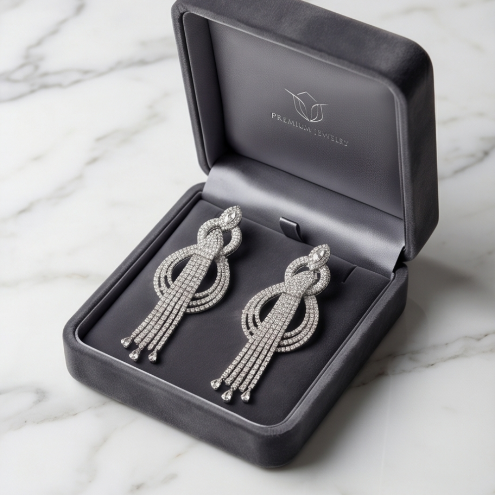 Silver Cascade Dangles