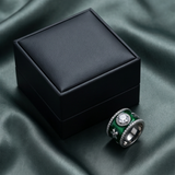 Green Meenakari Clover Band Ring