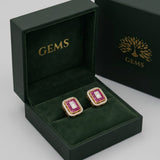 The Imperial Ruby Halo Studs