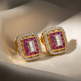 The Imperial Ruby Halo Studs