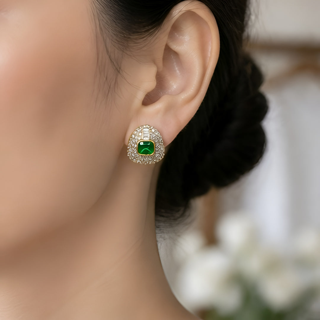 Emerald Shield Studs