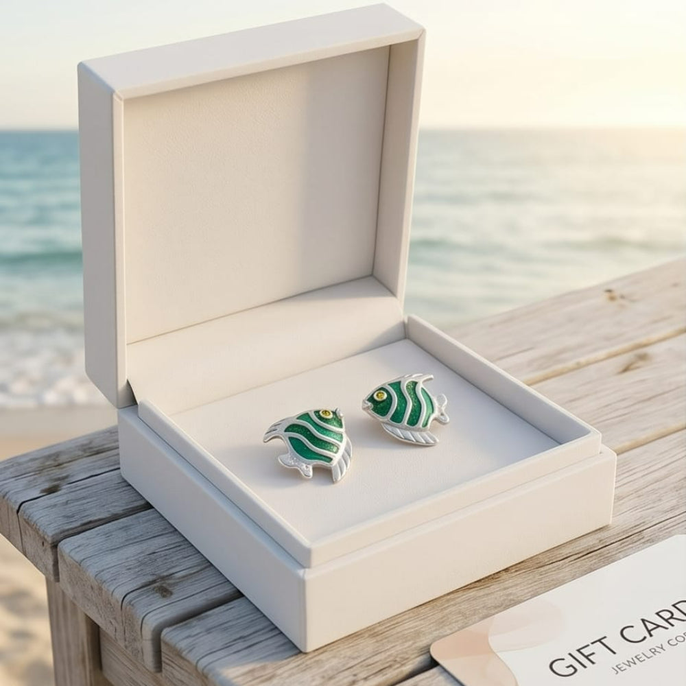 Green Fish Studs