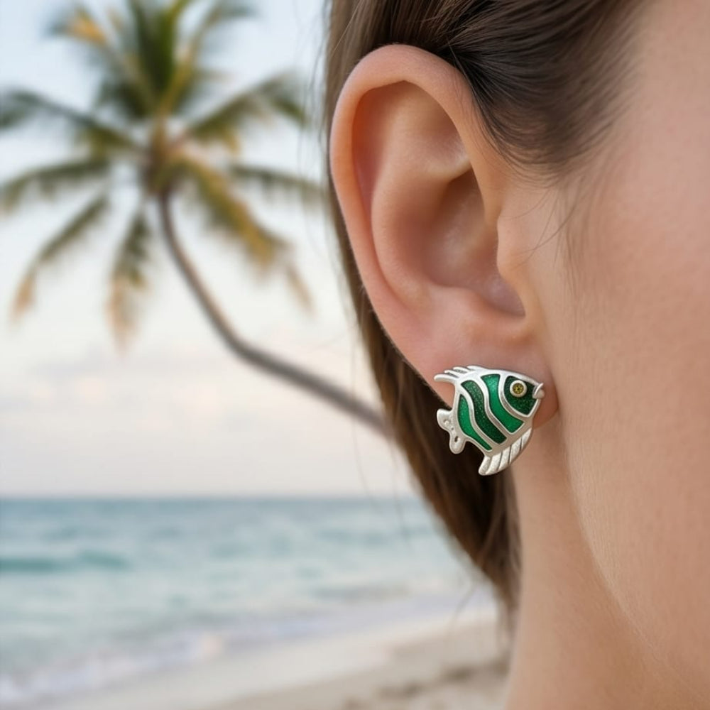 Green Fish Studs